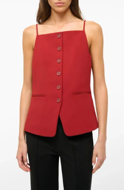Staud Una Button-up Top In Rouge
