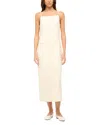 Staud Una Tailored Midi Dress In Ecru