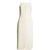 Staud Una Tailored Midi Dress In Ecru