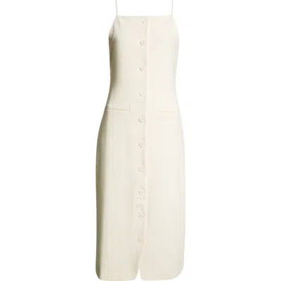 Staud Una Tailored Midi Dress In Ecru