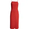Staud Una Tailored Midi Dress In Rouge