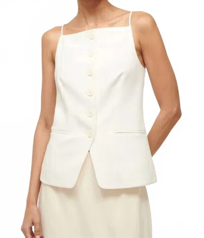 Staud Una Tank Top In Ivory In Brown