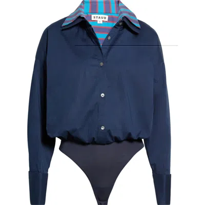 Staud Uptown Bodysuit In Blue