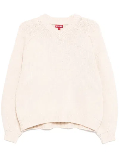 Staud V-neck Jumper In Neutrals