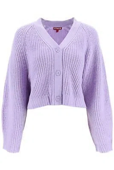 Pre-owned Staud V-neck Mirabel Cardigan L In Purple