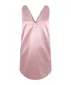 Staud V-neck Satin Mini Dress In Pink