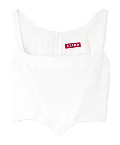 Staud Vaga Corset-style Top In White
