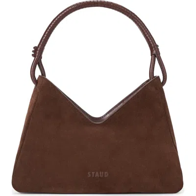 Staud Valerie Suede Shoulder Bag In Brown