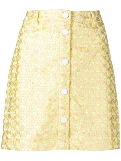 Staud Vallis Mini Skirt In Yellow