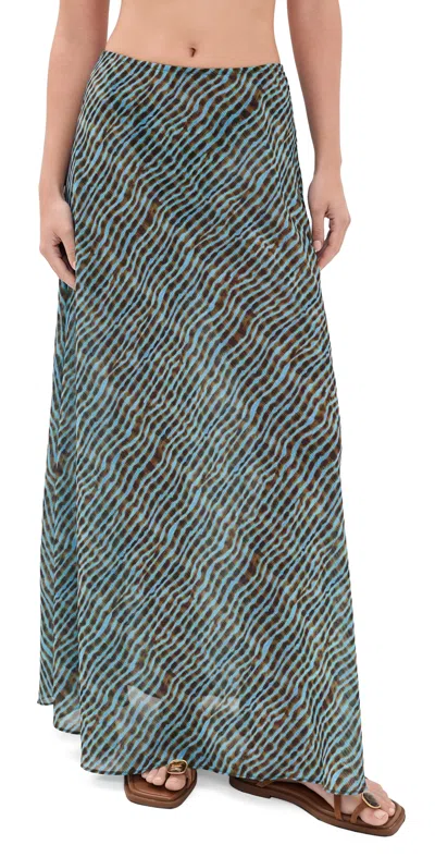 Staud Velma Skirt Tidal Shell In Gray