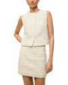 Staud Veronica Tweed Vest In Ivory Multi