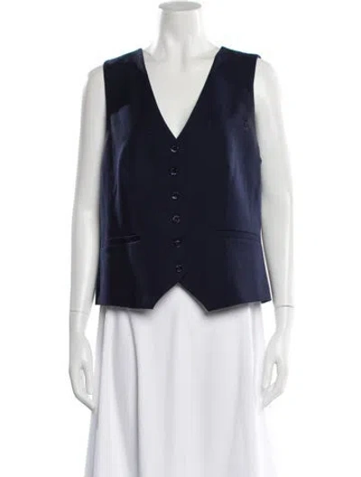 Pre-owned Staud Vest In Blue