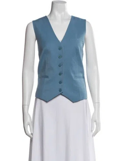 Pre-owned Staud Vest In Blue
