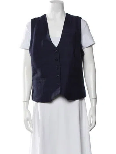 Pre-owned Staud Vest In Blue