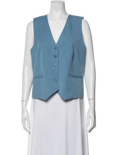 Pre-owned Staud Vest In Blue