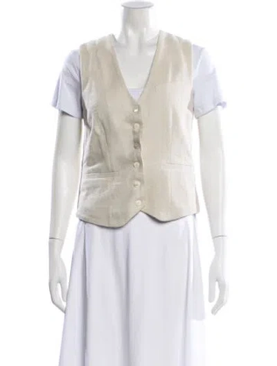 Pre-owned Staud Vest In Neutral