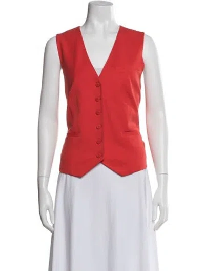 Pre-owned Staud Vest In Red