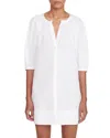 Staud Vincent Button Front Mini Dress In White