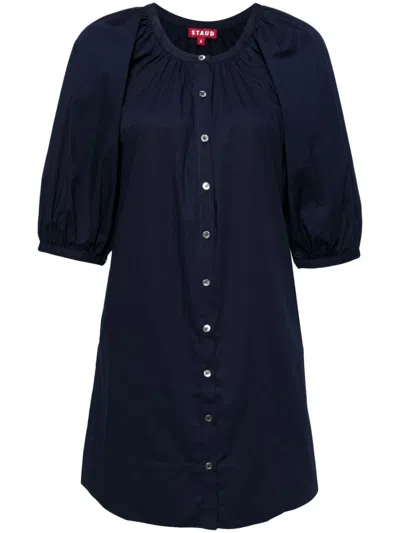 Staud Vincent Cotton Minidress In Black