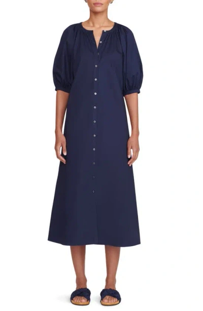 Staud Vincent Puff Sleeve Maxi Dress In Navy