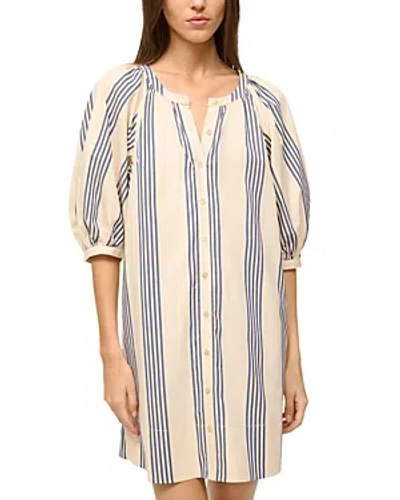Staud Vincent Striped Dress In Brown