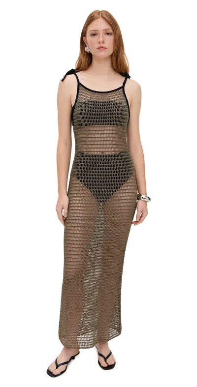 Staud Vinta Dress Thyme/black