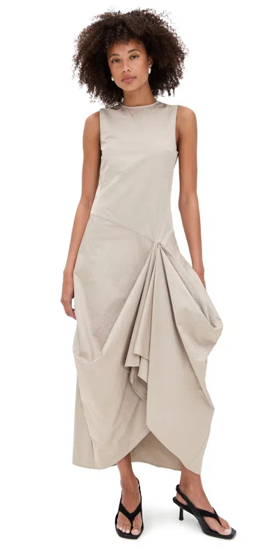 Staud Viola Dress Fawn In Gray