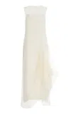 Staud Viola Silk Midi Dress In White