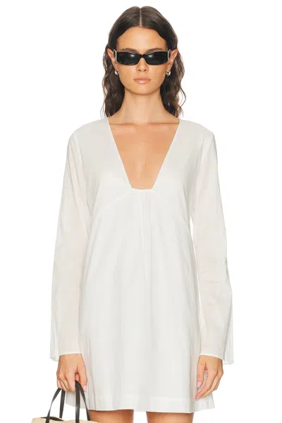 Staud Vivi Long Sleeve Dress In Ivory In White