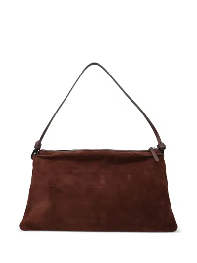 Staud Vivi Suede Shoulder Bag In Brown