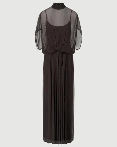 Staud Viviana Shirred Maxi Dress In Brown