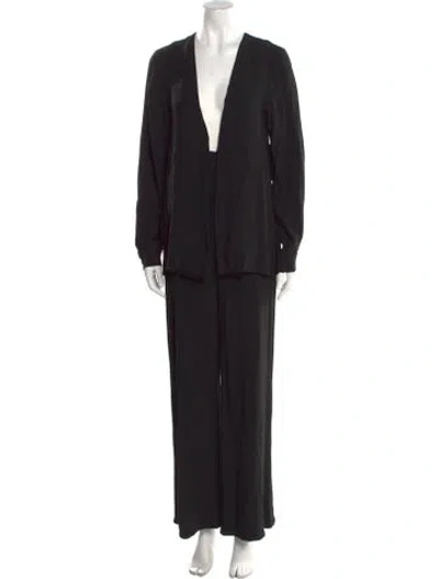Pre-owned Staud V-neck Jumpsuit In Black
