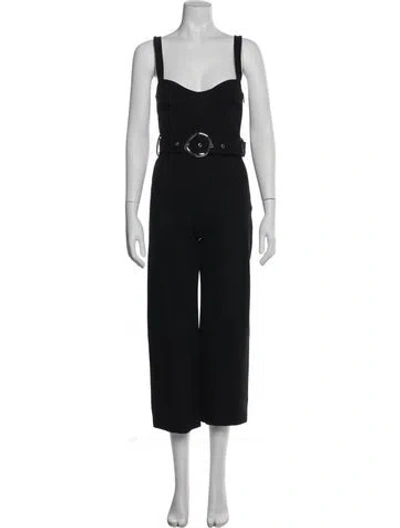 Pre-owned Staud V-neck Jumpsuit In Black
