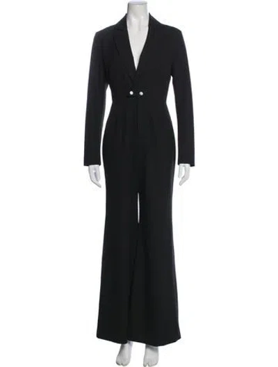 Pre-owned Staud V-neck Jumpsuit In Black
