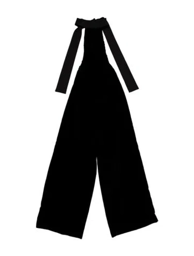 Pre-owned Staud V-neck Jumpsuit In Black