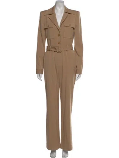 Pre-owned Staud V-neck Jumpsuit In Neutral