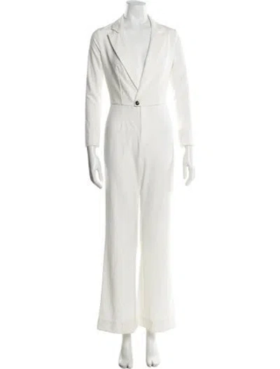 Pre-owned Staud V-neck Jumpsuit In Neutral