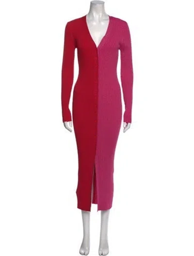 Pre-owned Staud V-neck Long Dress