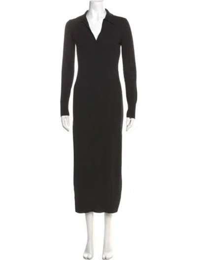 Pre-owned Staud V-neck Long Dress In Black