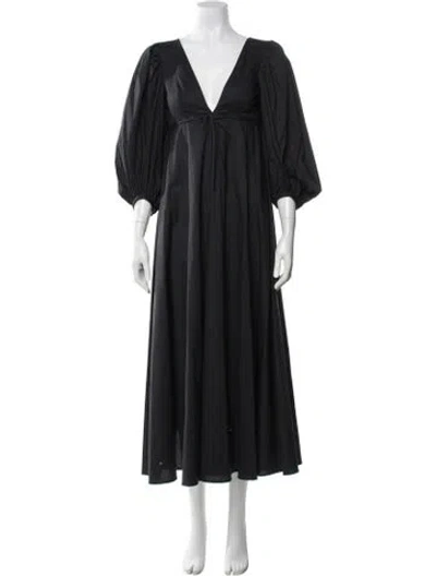 Pre-owned Staud V-neck Long Dress In Black