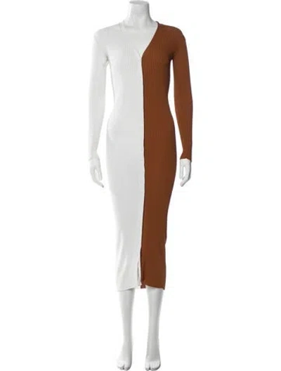 Pre-owned Staud V-neck Long Dress In Multi