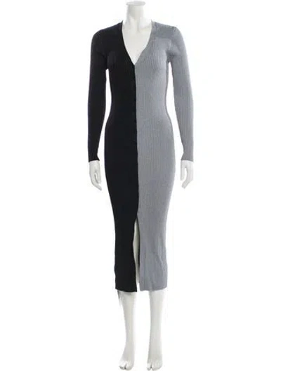 Pre-owned Staud V-neck Long Dress In Multi