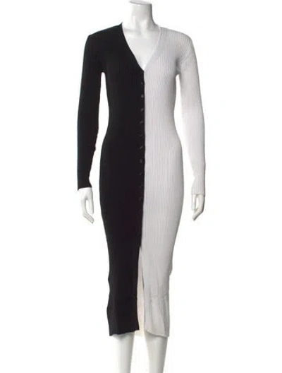 Pre-owned Staud V-neck Long Dress In Multi
