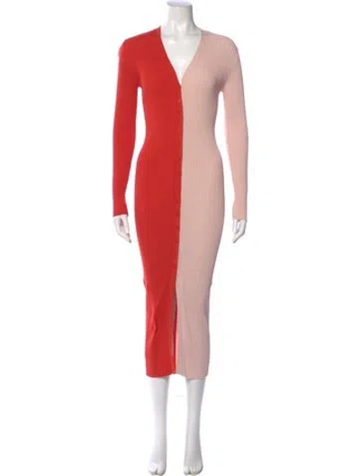 Pre-owned Staud V-neck Long Dress In Multi