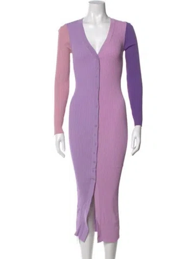 Pre-owned Staud V-neck Long Dress In Multi