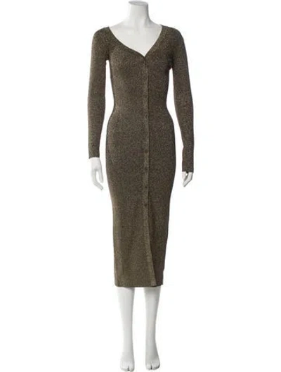 Pre-owned Staud V-neck Long Dress In Multicolor