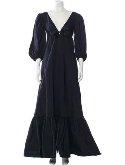 Pre-owned Staud V-neck Long Dress W/ Tags In Blue