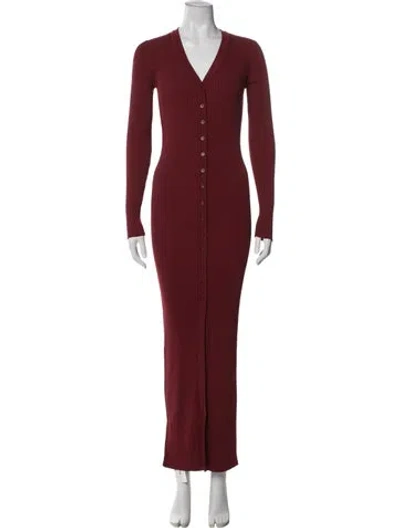 Pre-owned Staud V-neck Long Dress W/ Tags In Red