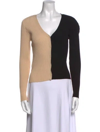 Pre-owned Staud V-neck Long Sleeve Top