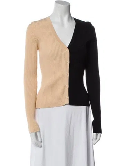 Pre-owned Staud V-neck Long Sleeve Top